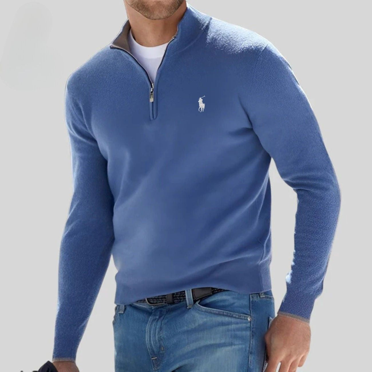 Pull RL en coton à demi-zip – Offre limitée