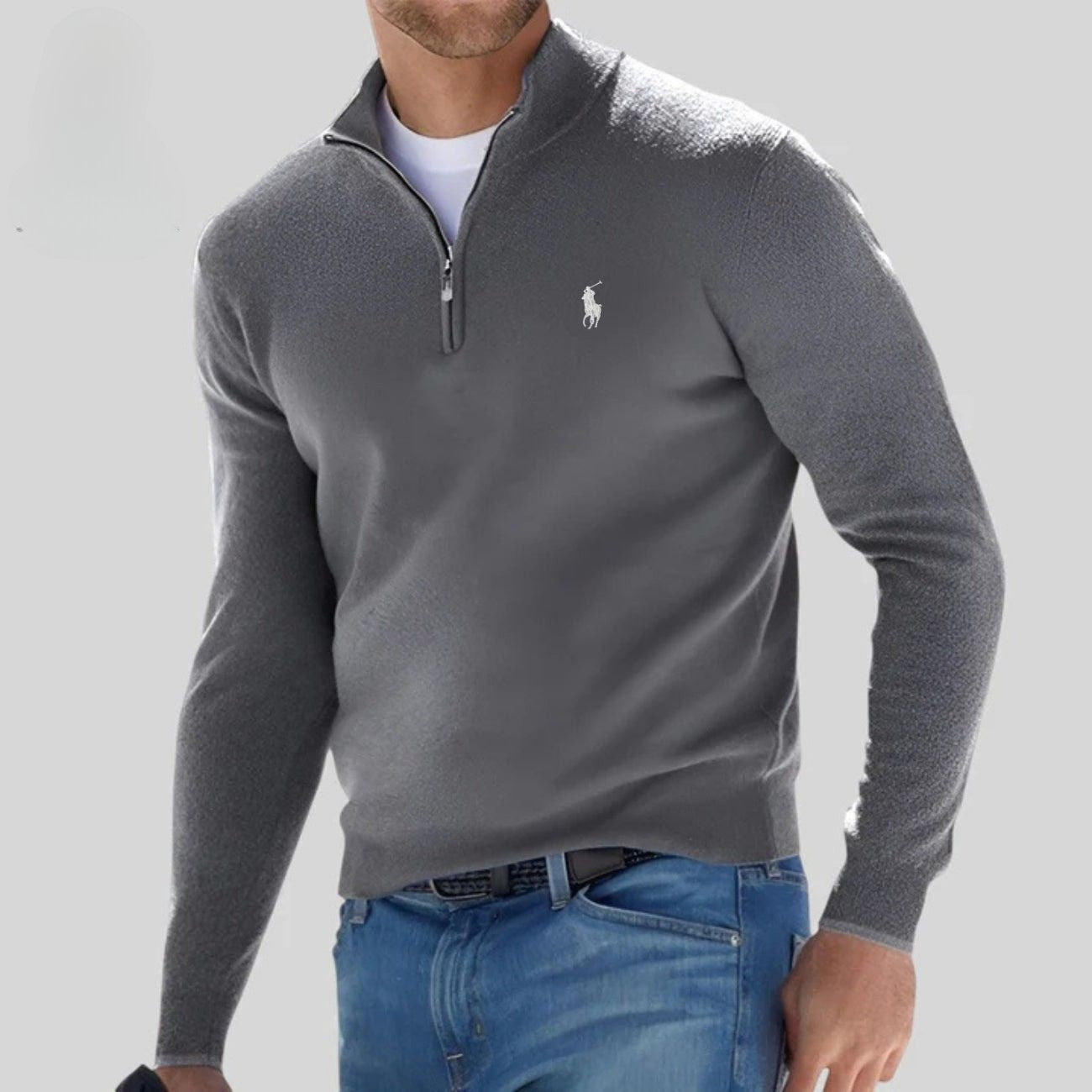 Pull RL en coton à demi-zip – Offre limitée