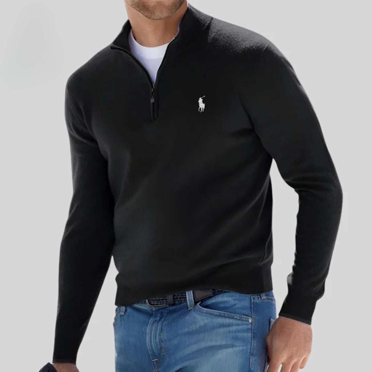 Pull RL en coton à demi-zip – Offre limitée