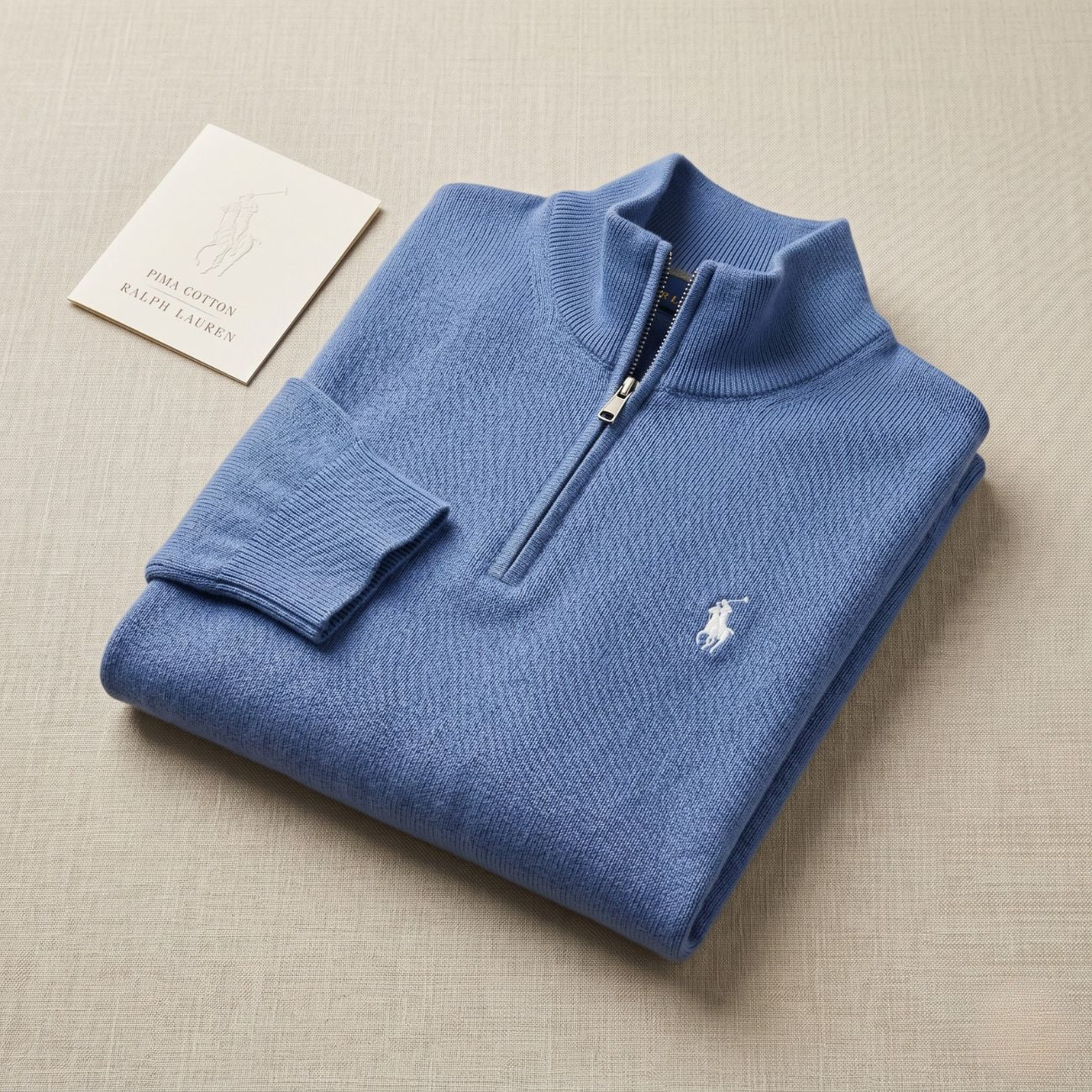 Pull RL en coton à demi-zip – Offre limitée