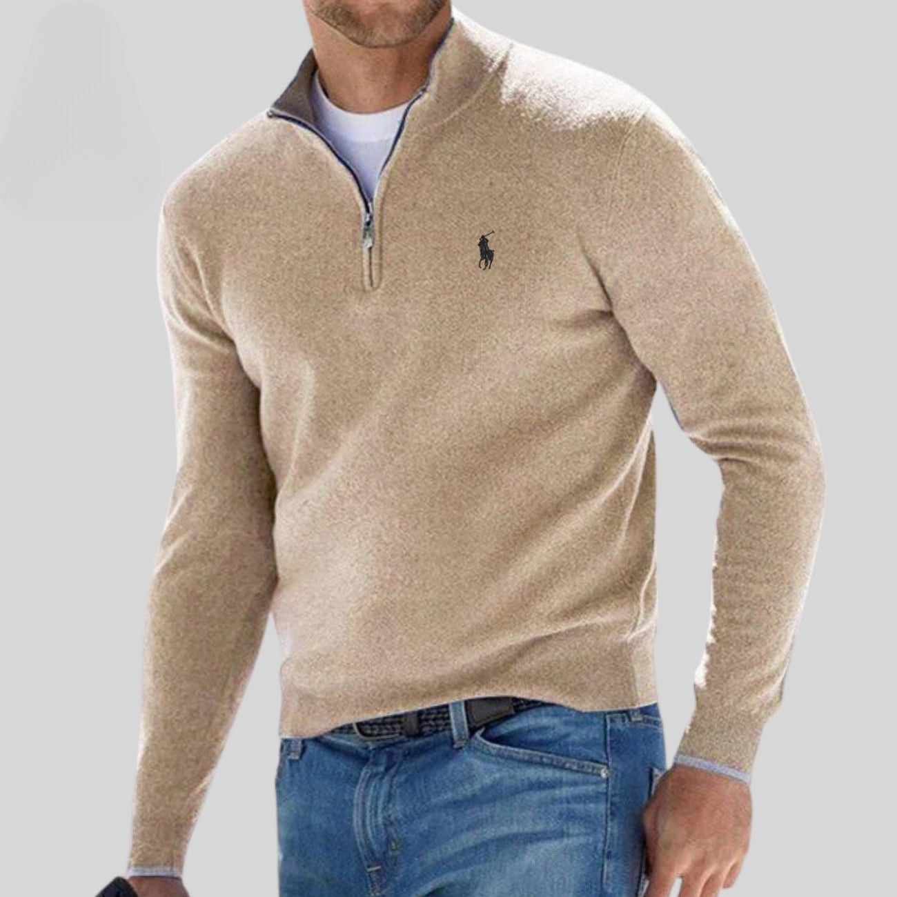 Pull RL en coton à demi-zip – Offre limitée
