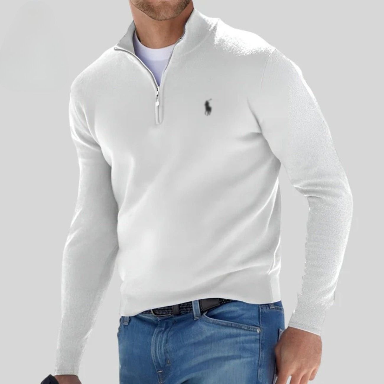 Pull RL en coton à demi-zip – Offre limitée